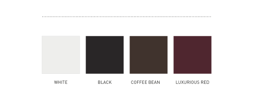 White - Black - Coffee bean - Luxurious red