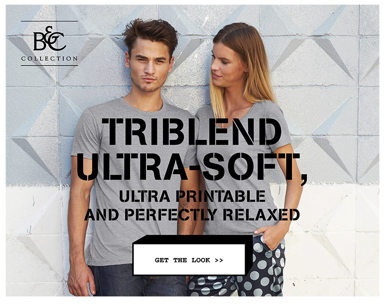 B&C Collection - Triblend ultra-soft ultra printable and perfectly relaxed - Get the look >>